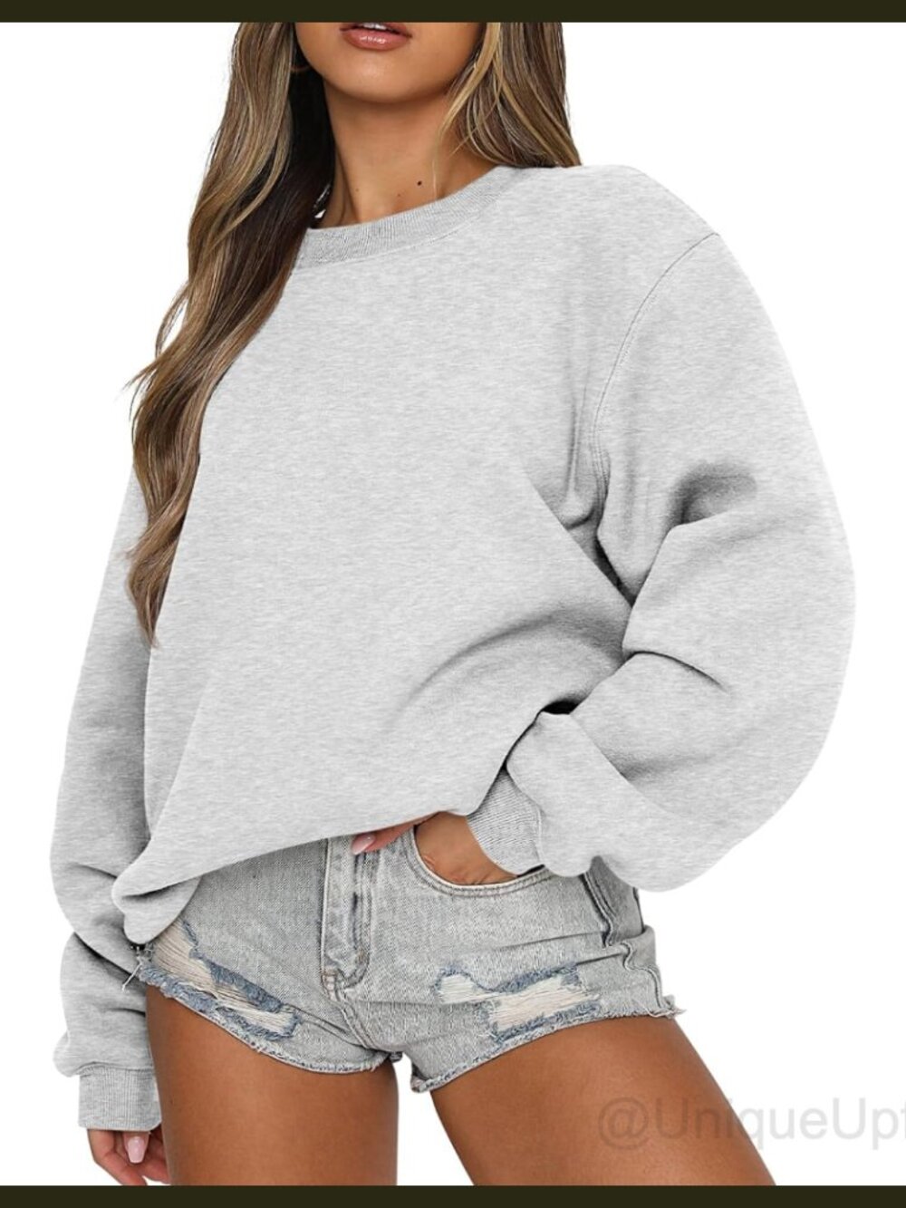 Oversized Crewneck Sweatshirt Women Loose Fit Long Sleeve Pullover Casual